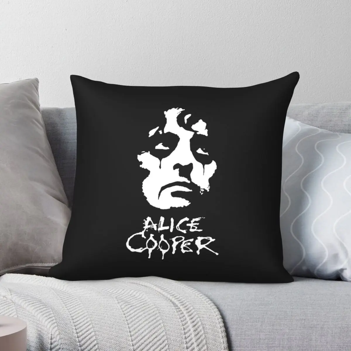 ALICE COOPER Square Pillowcase Polyester Linen Velvet Pattern Zip Decor Throw Pillow Case Sofa Cushion Cover