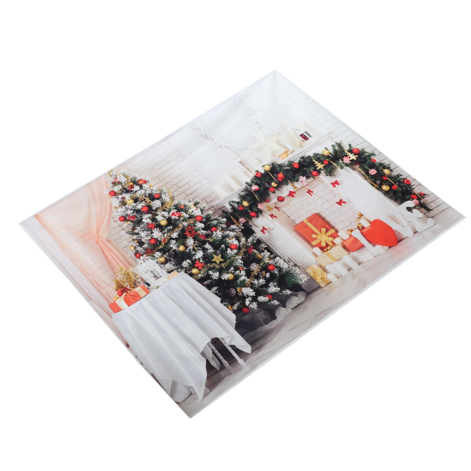 

Durable Christmas Photo Backdrop Cloth Anti Wrinkle Abrasion Resistant Lovely Tapestry Christmas Tree Gift Decorative Background