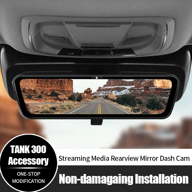 

For GWM Tank 300 8.2 Inch 1080P Car Recorder Streaming Media Rearview Mirror Dash Cam Car Accessories