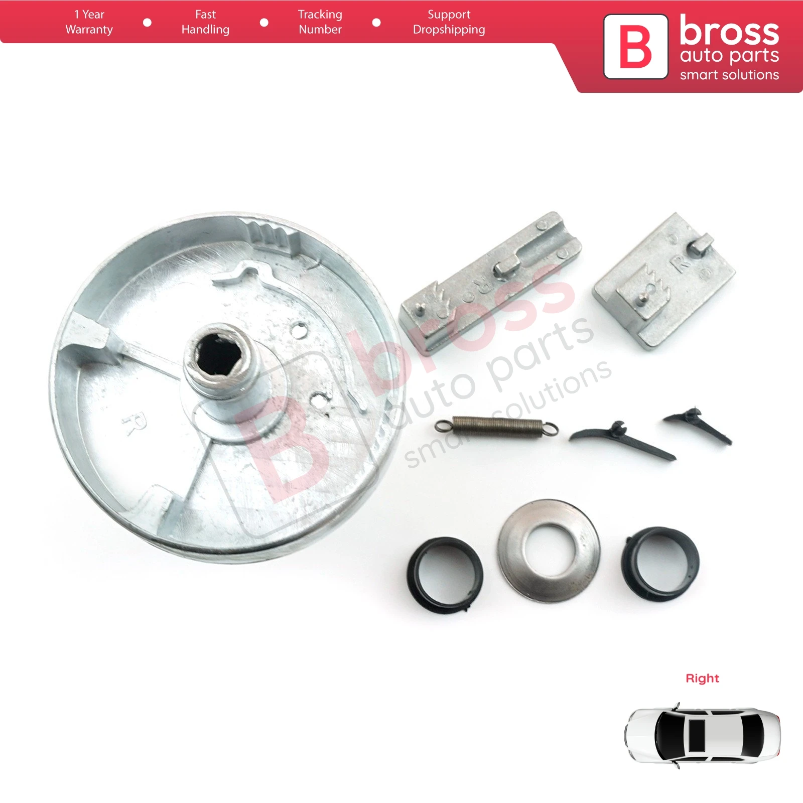 

Bross автозапчасти BGE513 автомобильный подлокотник ремонтная часть защелка кронштейн, правая сторона для Mercedes Vito W639 MK2 2003-2014