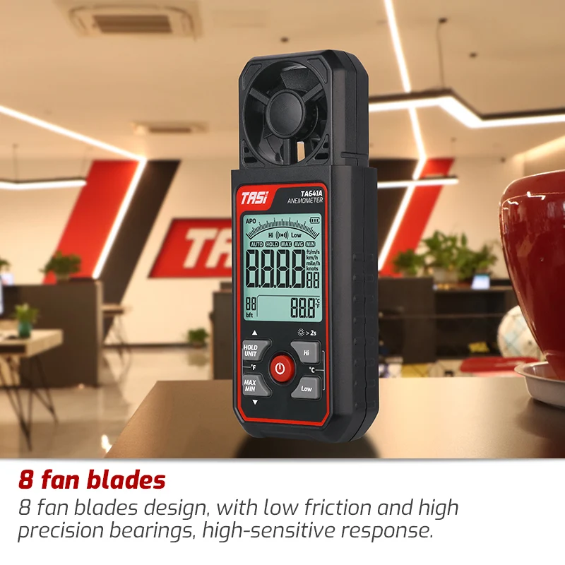 Imagem -04 - Tasi Ta641a Ta641b Anemômetro Digital Portátil Medidor de Velocidade do Vento Medidor de Vento Anemometro 30 m s Vento Frio Display Lcd