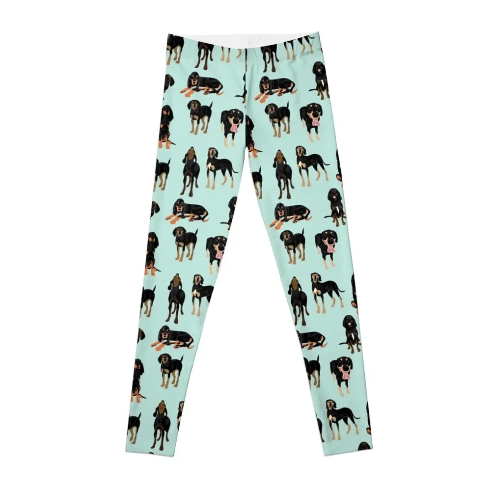 

Black and Tan Coonhound Leggings Women's tights Women's high waist sports for gym gym top Womens Leggings