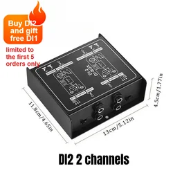 Audio 2 channels DI Box Alctron Passive DIRECT BOX mini Injection Audio Converter 1 channel DJ Equipment For Live Show outdoor