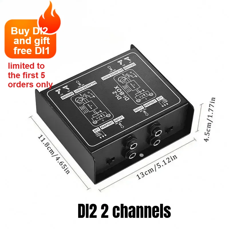 Audio 2 Channels DI Box Alctron Passive DIRECT BOX Mini Injection Audio Converter 1 Channel DJ Equipment For Live Show Outdoor