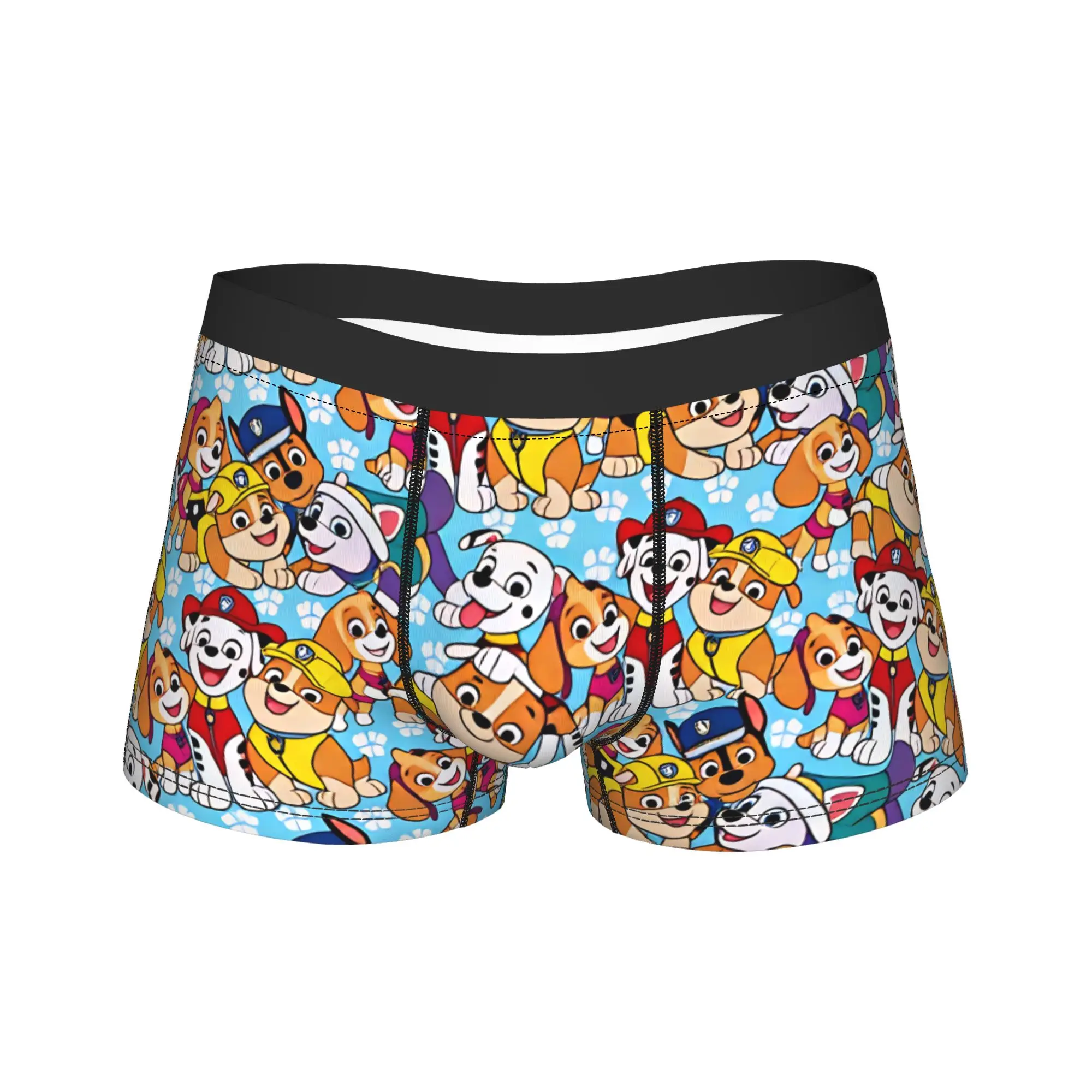Paw Dogs All Characters Cartoon Print Boxer Brief Underwear Quality Men's Comfortable Boxer Shorts Custom Large Size Panties