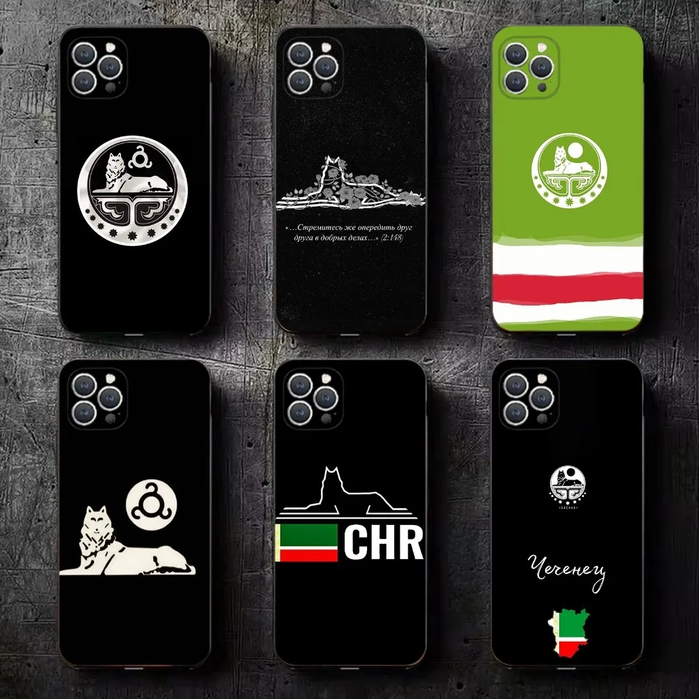 

Chechen National Flag Phone Case For iPhone 16,15,14,13,12,11,Plus,Pro Max,XS,X,XR,SE,Mini,8,7 Soft Silicone Black Cover