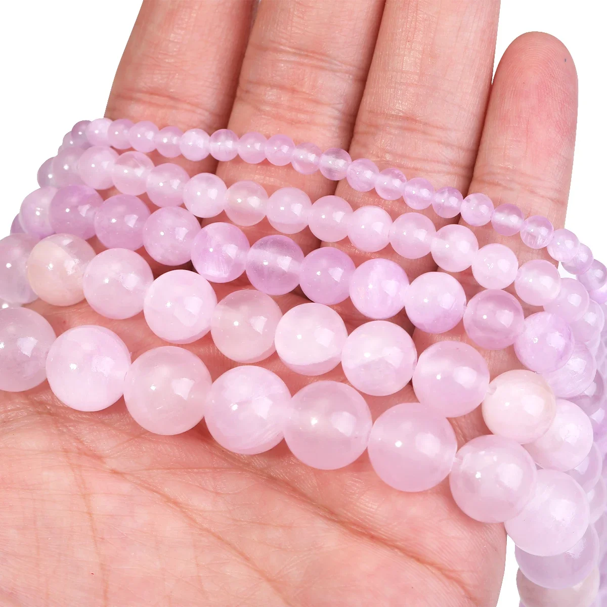 

4/6/8/10/12 мм розовый ледяной шелк нефрит светло-фиолетовый круглый камень бусины с большими отверстиями для DIY браслет ожерелье серьги бусины
