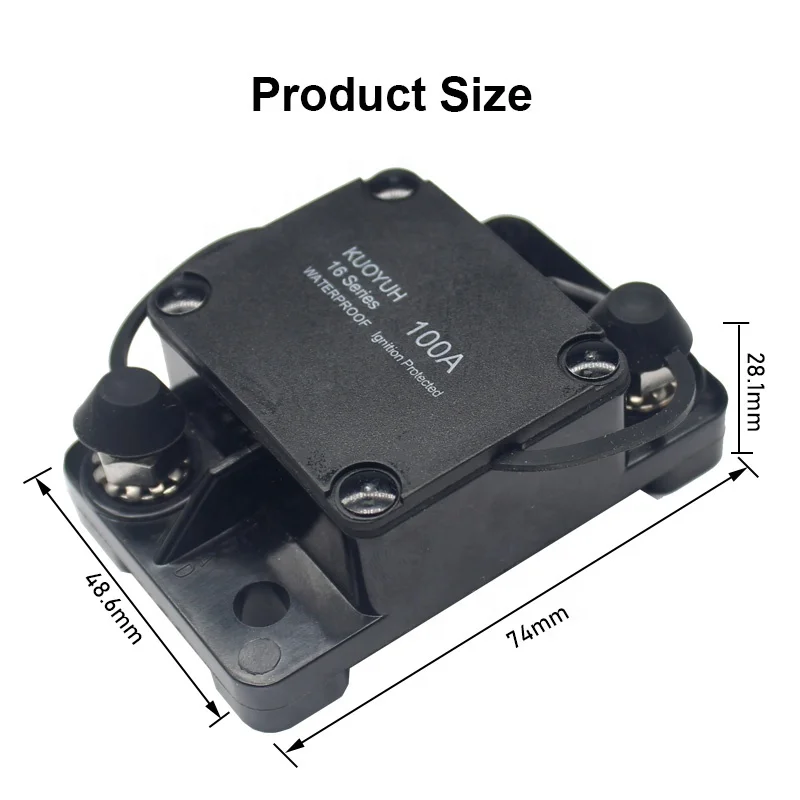 12V 100A Waterproof High Amp Surface  Mount Automatic Reset Truck Marine Car  Circuit Breaker