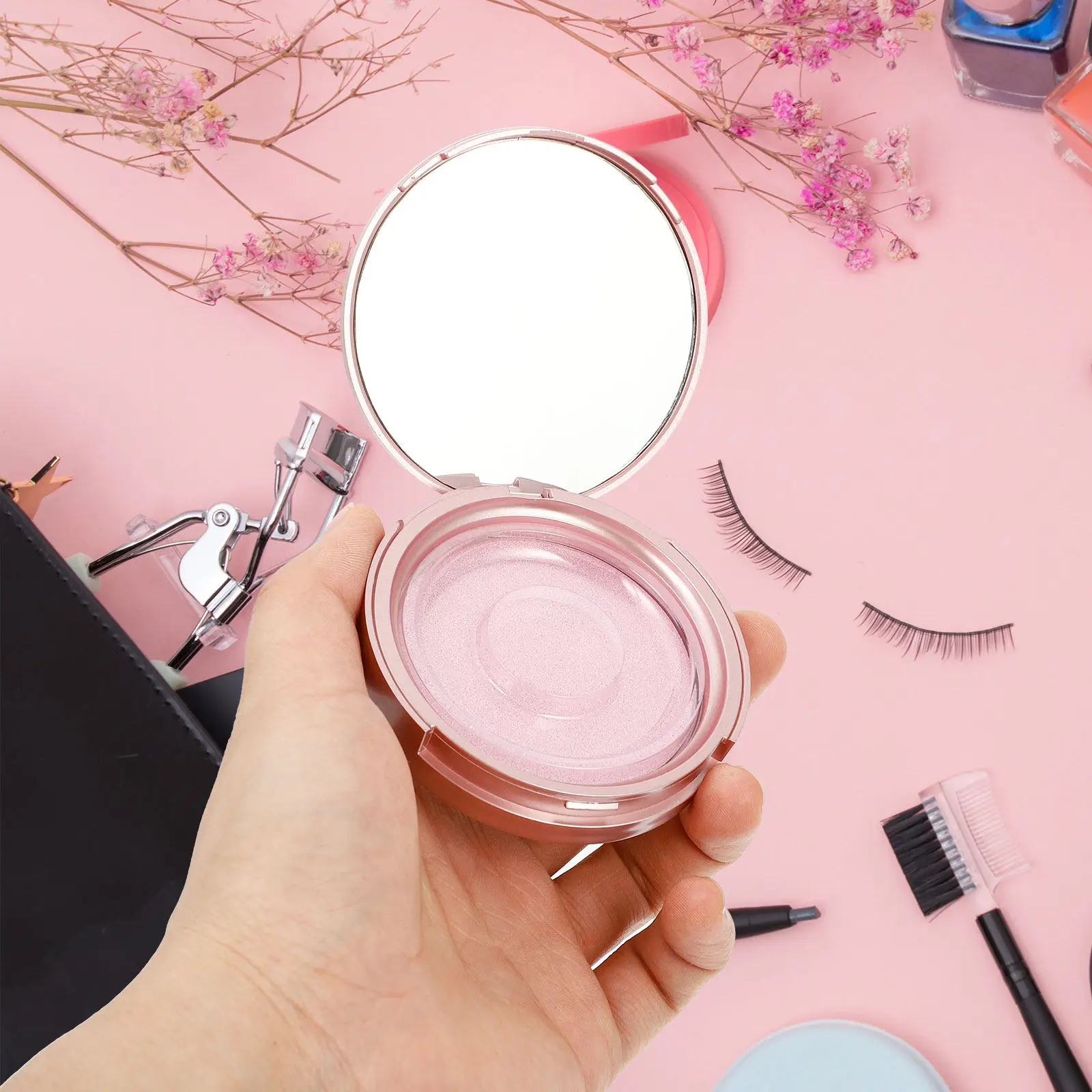 

Набор из 6 круглых коробочек для ресниц с прозрачным зеркалом, держателем для ресниц, бумажной подложкой, органайзер для хранения накладных ресниц, подарок для женщин и девушек