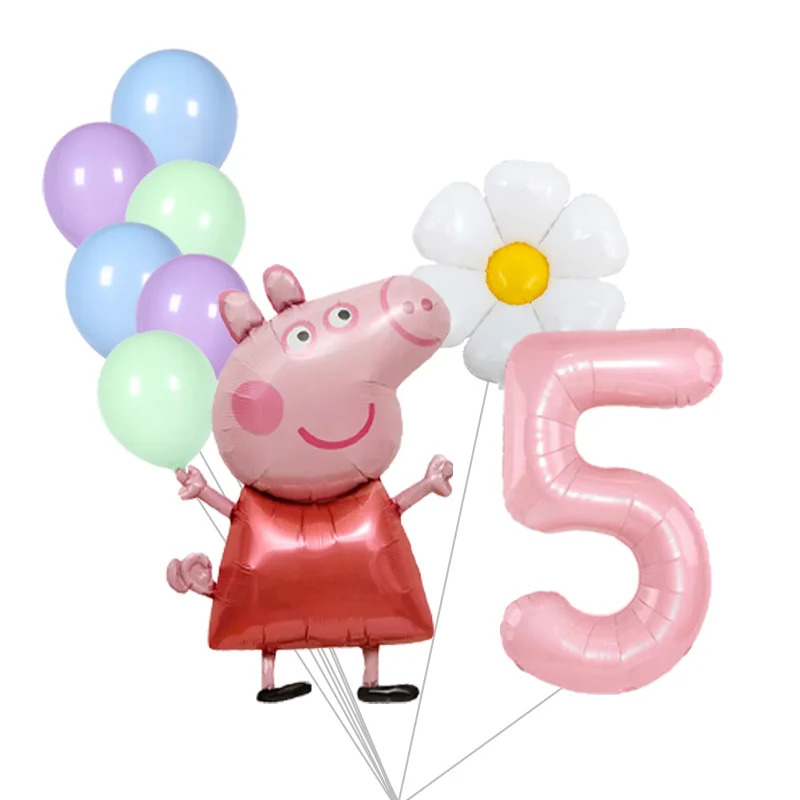 Peppa Pig Themen-Aluminiumfolienballons 1-9 Zahlen-Set Kindergeburtstag Baby-Shower Dekorationen Geschenke – Detail 5