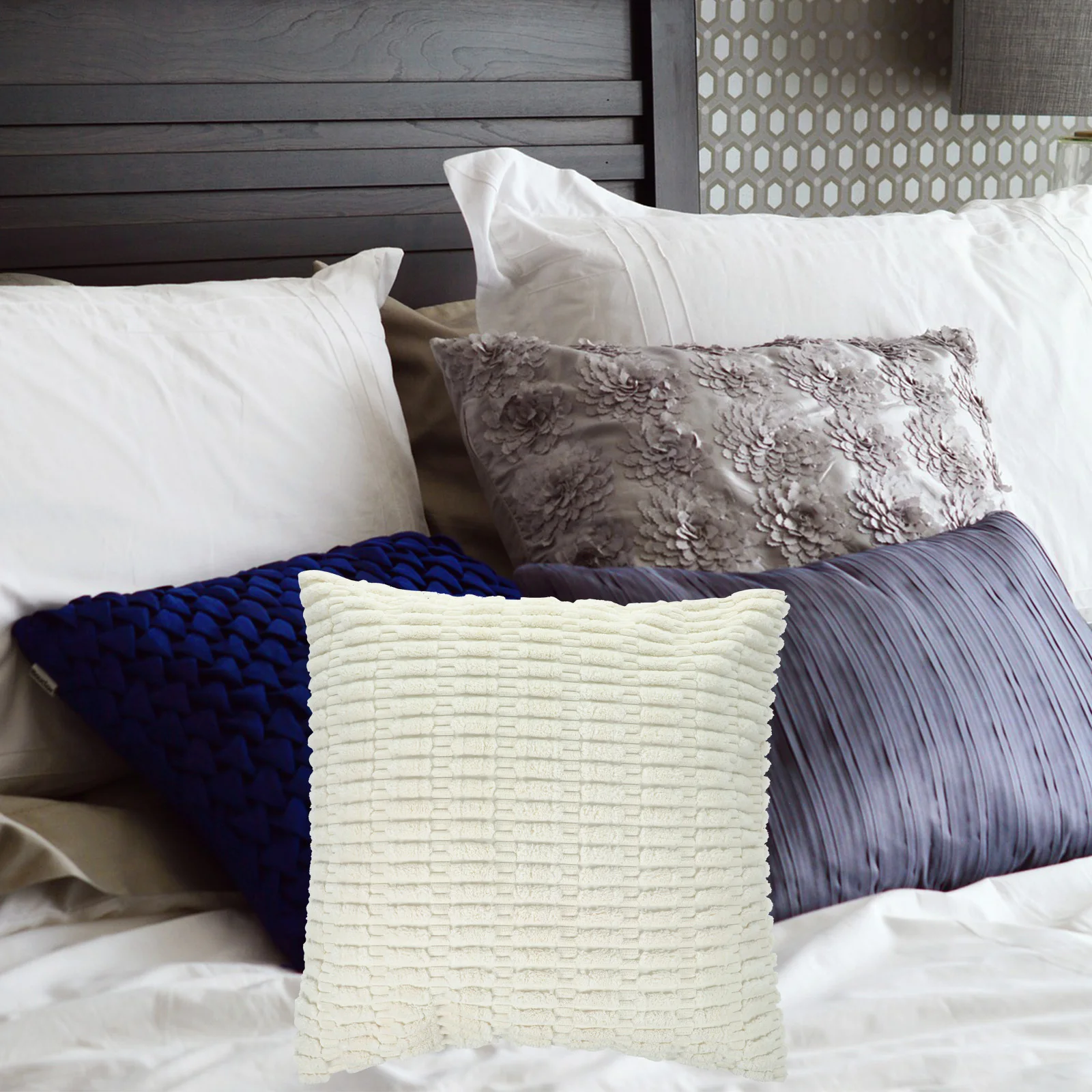 

2Pcs Comfortable Square Pillow Cover for Sofa Living Room Coffee Shop Home Decor Decorative Pillow Covers