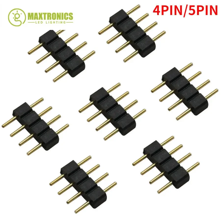 50/100pcs 4Pin 5Pin Needle Connector Male Plug Connector Adapter No Welding Solderl For RGB 5050 LED Strip Lights Tape Connect