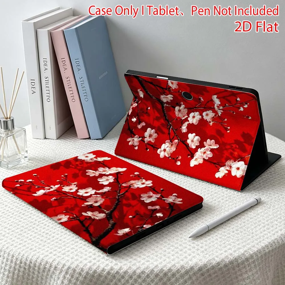 Plum blossom pattern For OPPO VIVO IQOO OnePlus Realme Pad 3 Pro 13 12.1 11.4 11 inch Pen Tray Tablet Case Soft