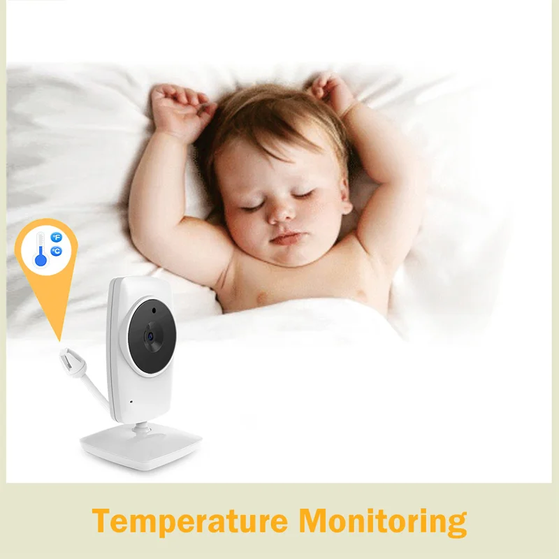 Two-way Voice Intercom 3.2 Inch Wireless Baby Monitor Room Temperature Monitoring Infrared Night Vision Lullaby PlayingCaregiver