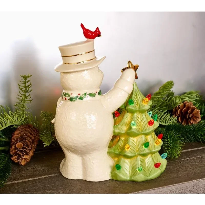 Lenox Happy Holly-Days Lit Snowman - 8 Inch