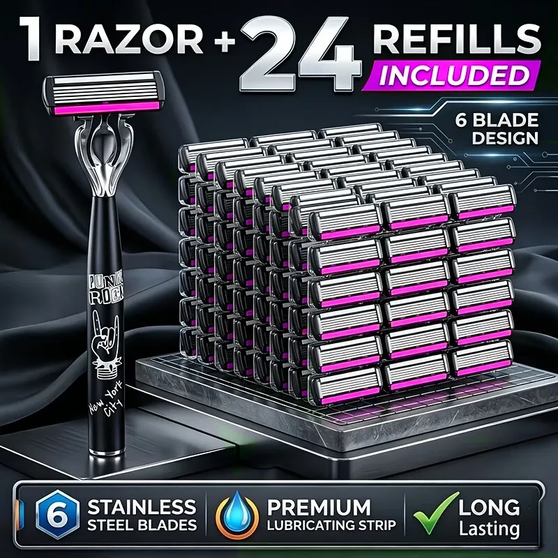 NEW Shaver Men Razor Shaving 6 Layer Stainless Blade Shaver Reusable Safety Razor Hair Removal Shaver Imported Blade Multi Tool