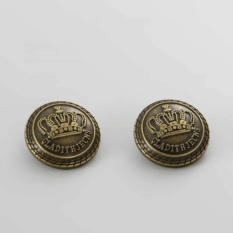 Vintage-Kronen-Rundknöpfe aus Metall für Mäntel, Anzüge, Windjacken, Herren- und Damenbekleidung, Jacken, kleine Knopfverschlüsse, Zubehör, 10 Stück – Detail 2