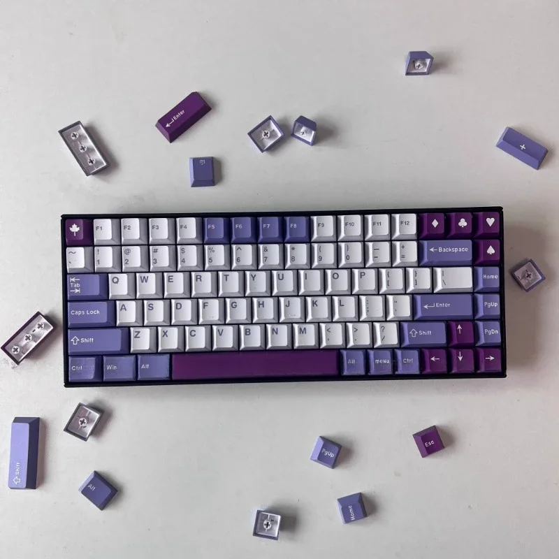 GMK-メカニカルキーボードアクセサリー,カスタマイズされたチェリープロファイル,紫色のABS,ギフト,163キーのセット