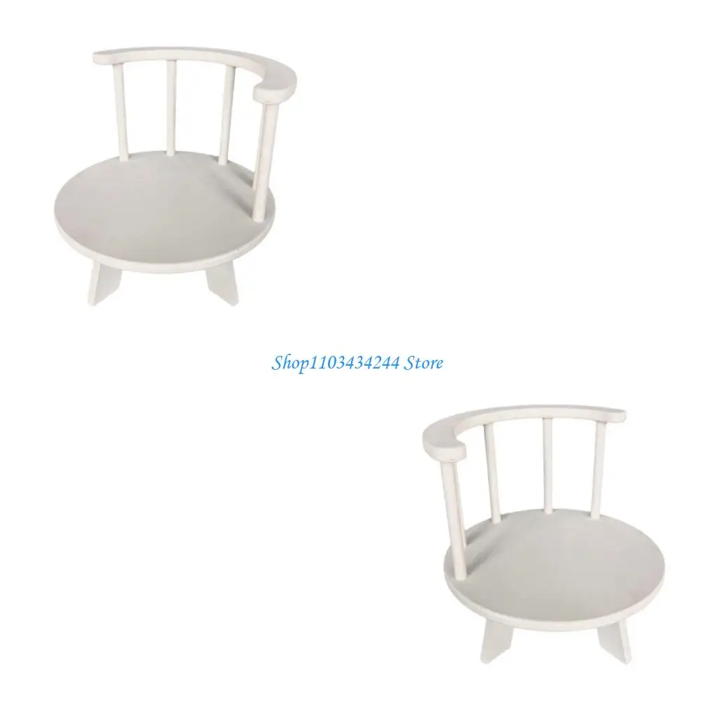 

Newborns Photoshoot Wooden Round Stool Chair Props For Studio Home Daily Use