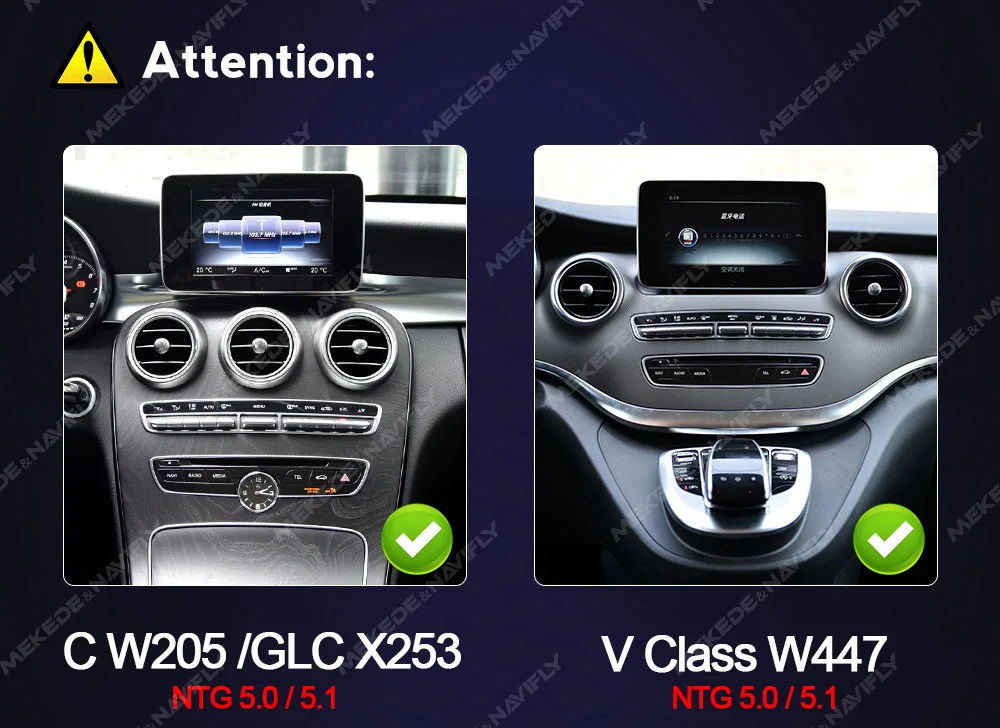 Mekede Android 14 Autoradio 12G+256G für Mercedes-Benz C / GLC / V-Klasse W205 X253 W446 W447 Drahtloses Carplay Intelligente Systeme – Detail 6