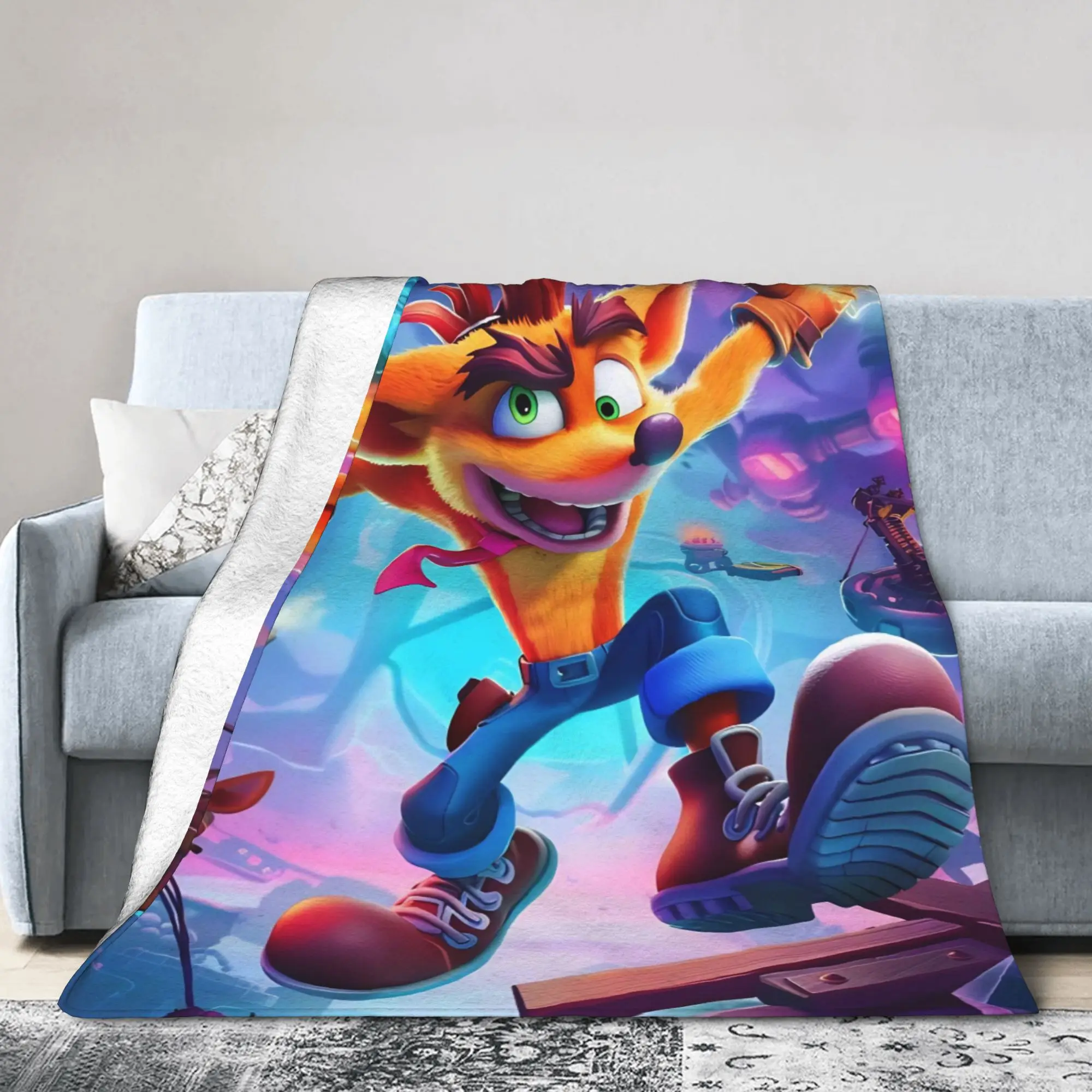 Crashed Game Bandicoots Velvet Throw Blanket  Blanket for Home Travel Super Soft Plush Thin Quilt