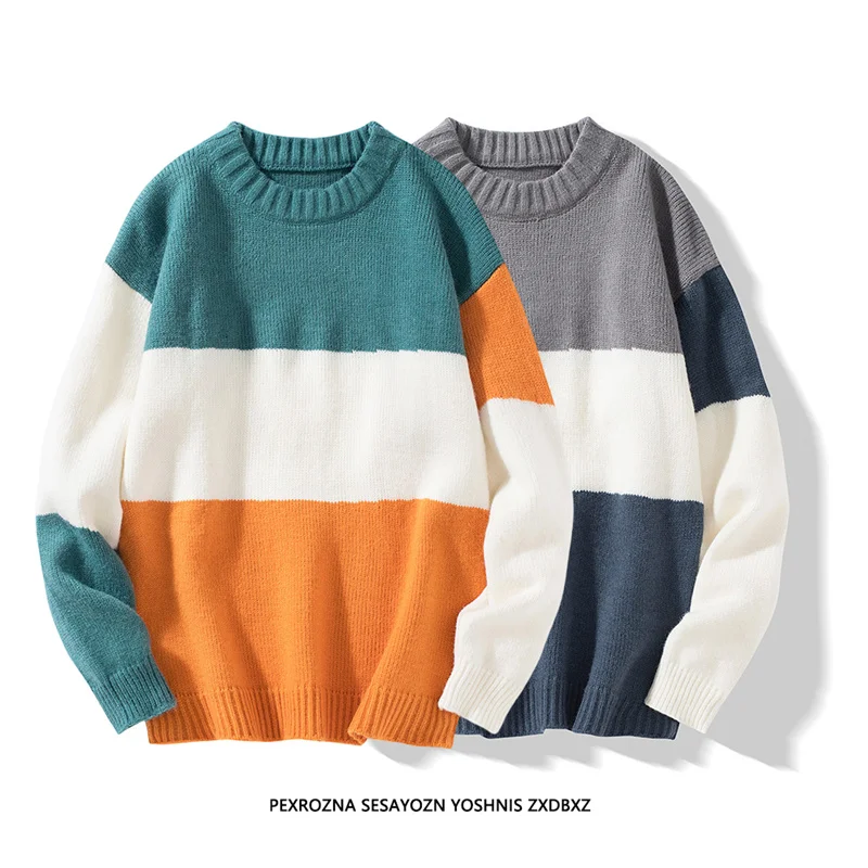 

Мужской вязаный свитер: мягкий, уютный, осенне-зимний, универсальный базовый слой, шерстяная трикотажная одежда для студентов, внутренний слой, футболка