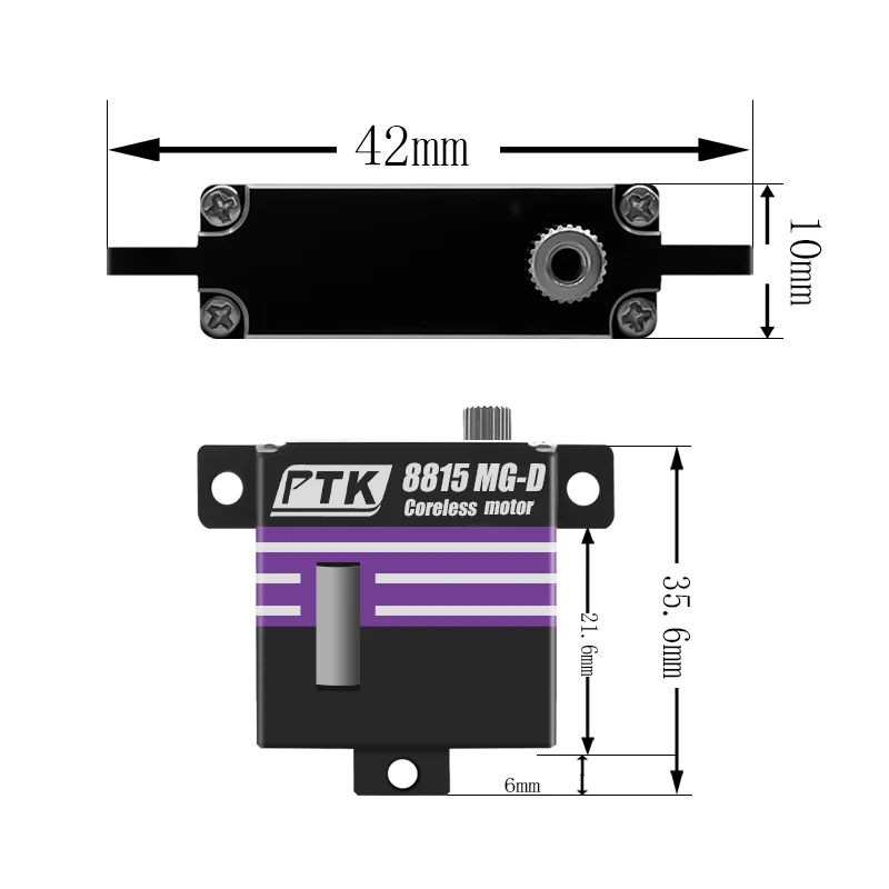 PTK 8815 MG-D 15 kg servo Volledig metalen zweefvliegtuig RC-modelvliegtuig met vaste vleugel Programmeerbare waterdichte servo met hoog koppel