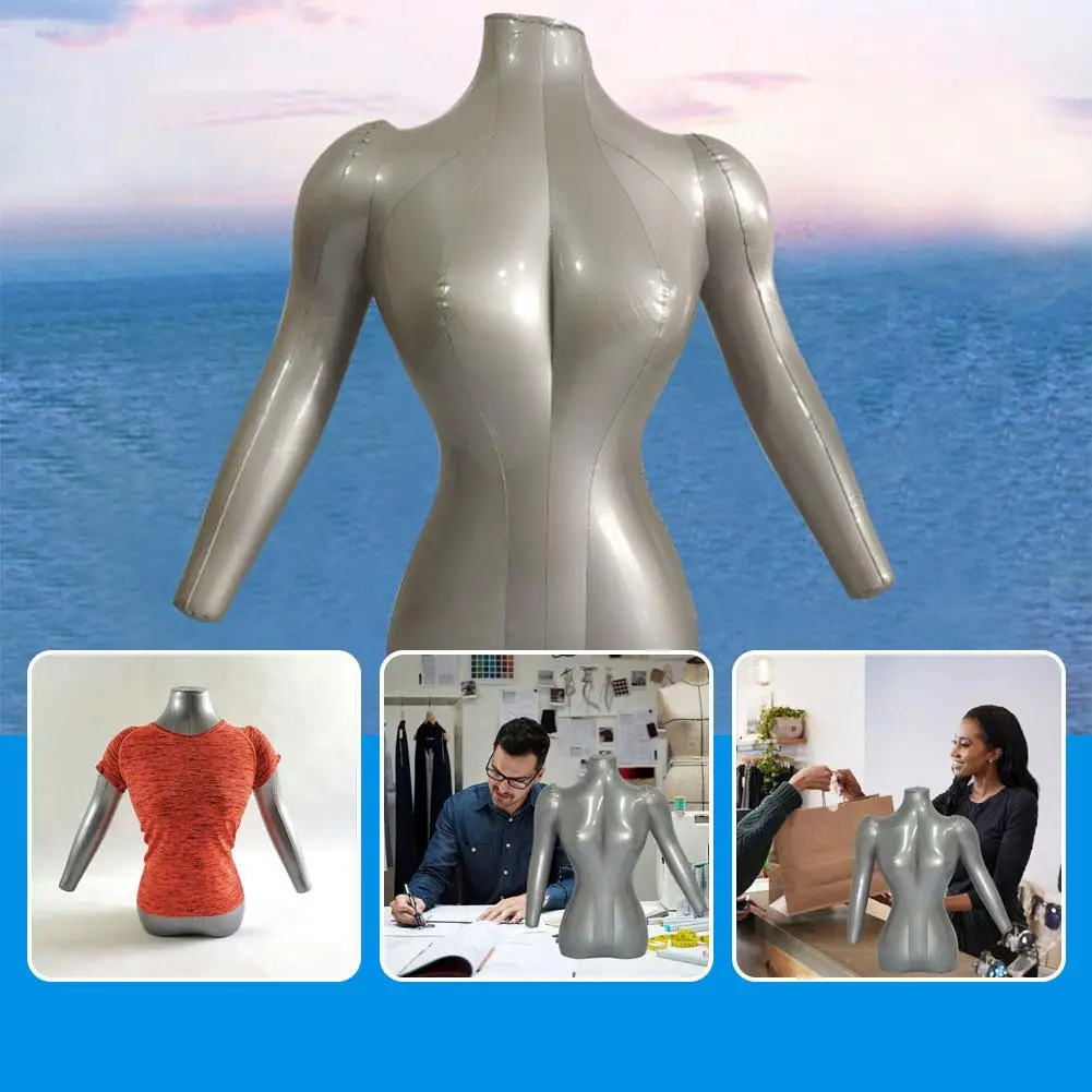 1Pc PVC Aufblasbare Weibliche Modell Oberkörper Mannequin Langlebig Auslaufsicher Kleidung Display Requisiten Kleidung Fenster Displays Modelle