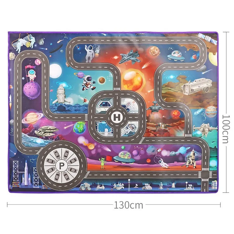 Kids Playmat Boys Girls Space Non-Toxic Toys Children Crawling Portable Mat Toddler Play Rugs Educational Thickened Picnic Map