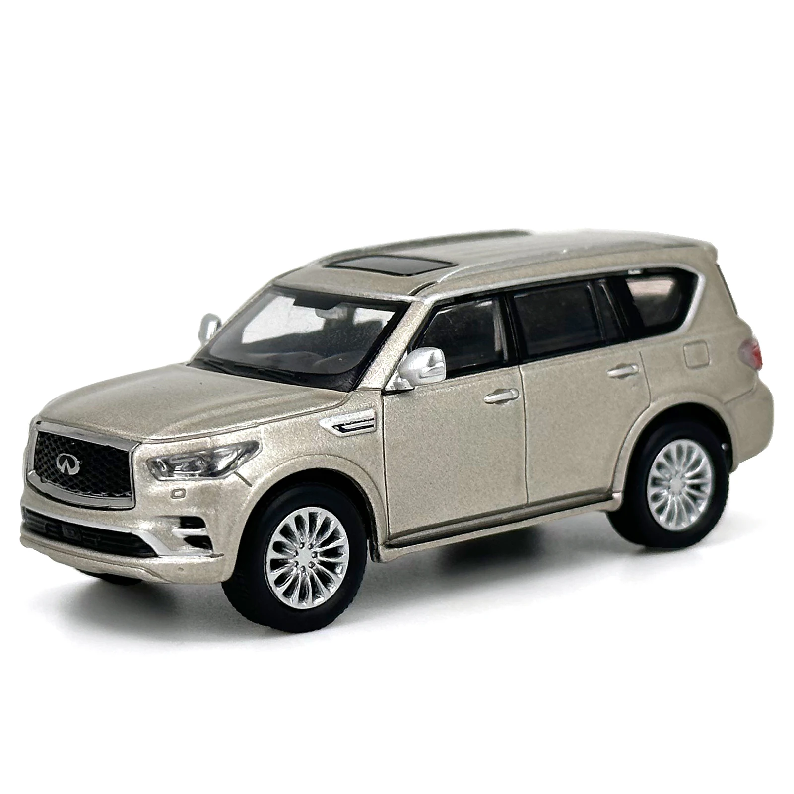 Maßstab 1:64 Diecast Infiniti QX80 2020 Simulation statisches Automodell 1/64 Miniatur-Automodell Fans Collection Display Dekoration