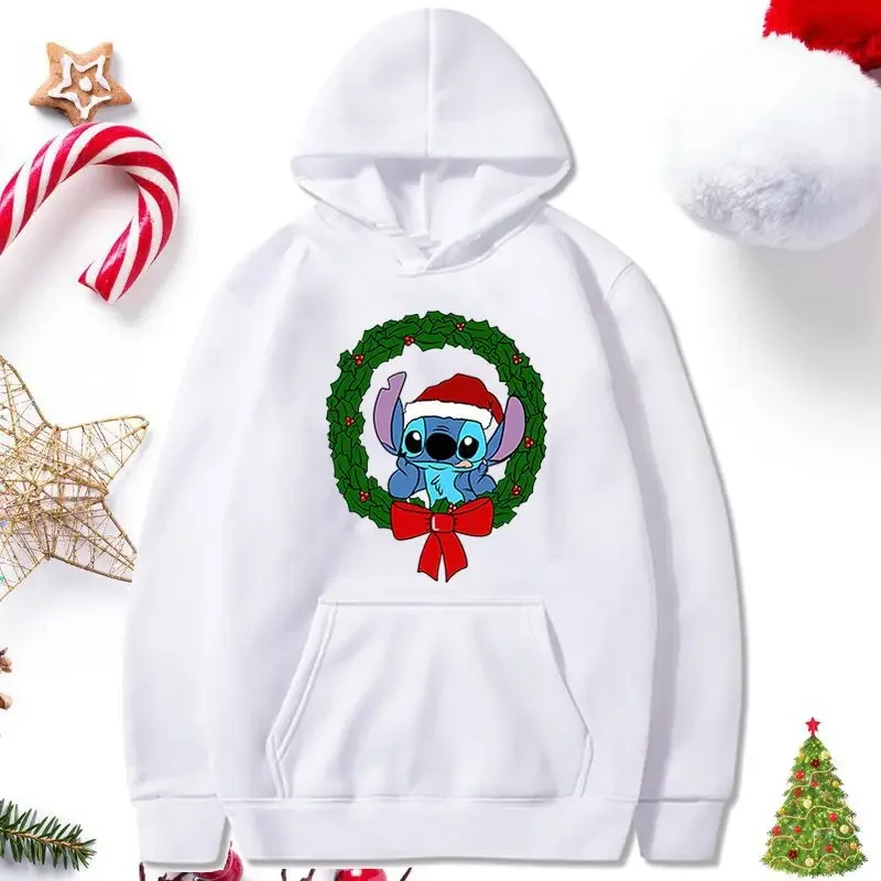 Christmas Stitch Sweater Disney Print Couple Autumn and Winter Sweater Valentine\'s Day Hoodie  Hoodies Women  Y2k Clothes