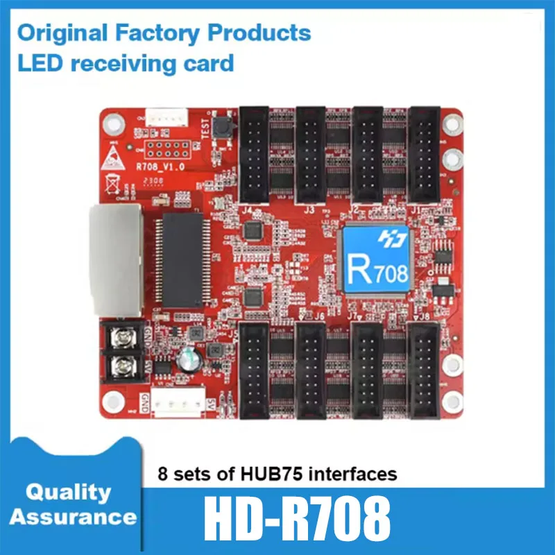 Kartu Penerima HD-R708 HUB75 Panel LED Warna Penuh Dinding Video LED Tampilan Piksel RBG Signage Digital LED Kartu Kontrol Tampilan LED