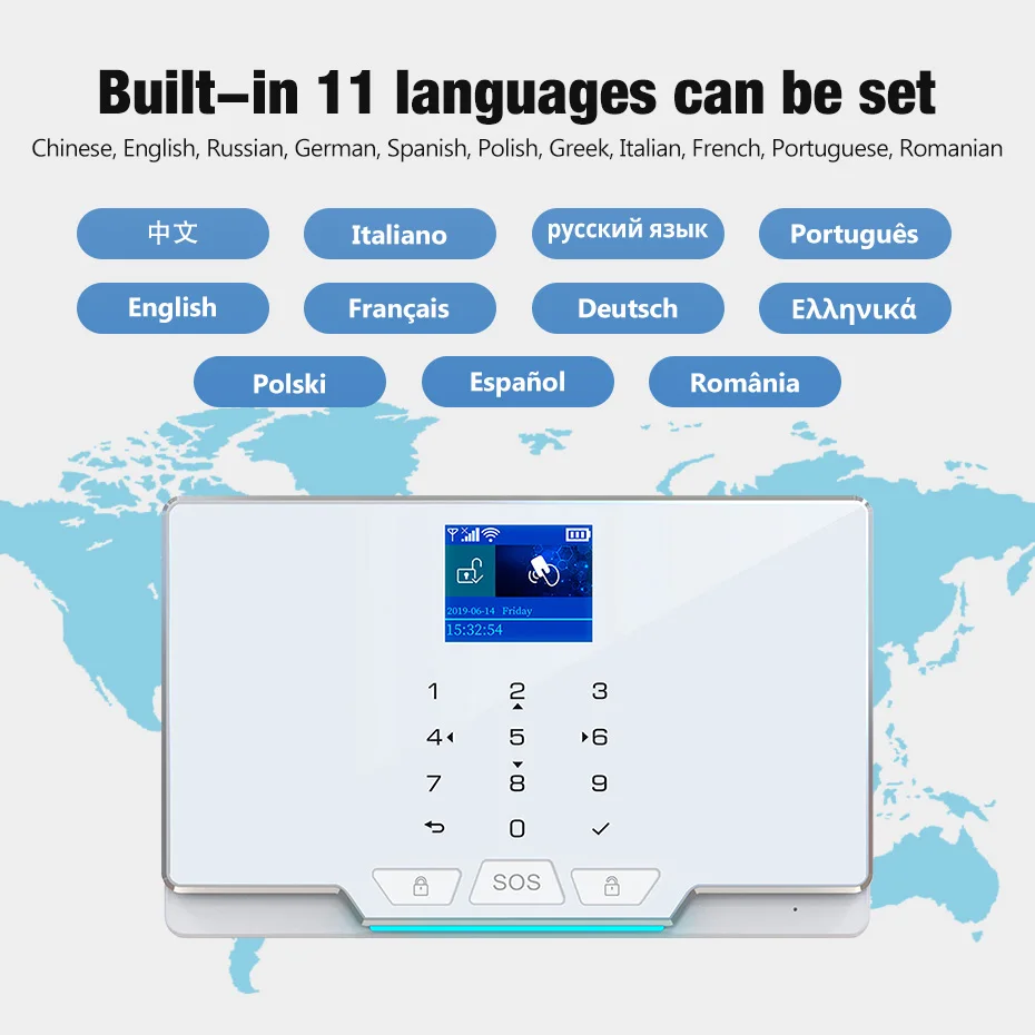 Tuya نظام إنذار ذكي نظام إنذار GSM WIFI للمنزل إنذار أمان لاسلكي منزل التحكم في تطبيق الحياة الذكية