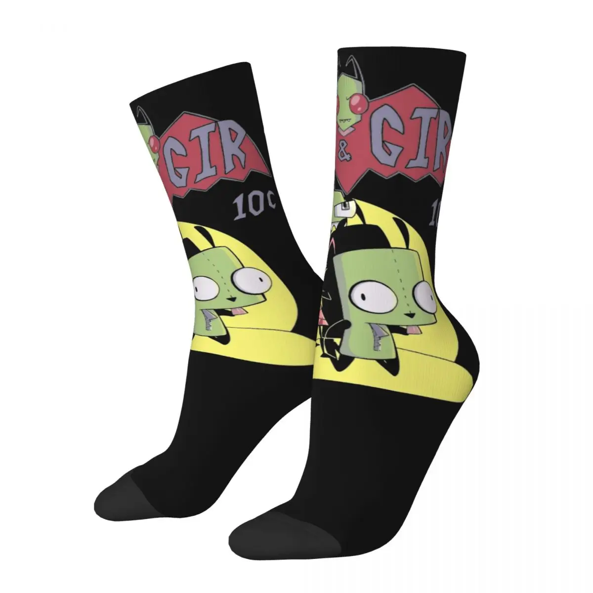 Zim And Gir Invaders Zims Anime Merch Men Women Socks Breathable High Quality Middle Tube Socks Soft Present