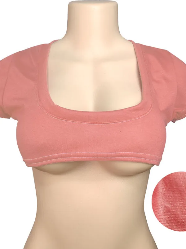 Sexy ort Crop Top Dames Lage Borst f Borst ort T-shirt Leuke Zomer Casual Kleur rond Ne ort Sve Tee