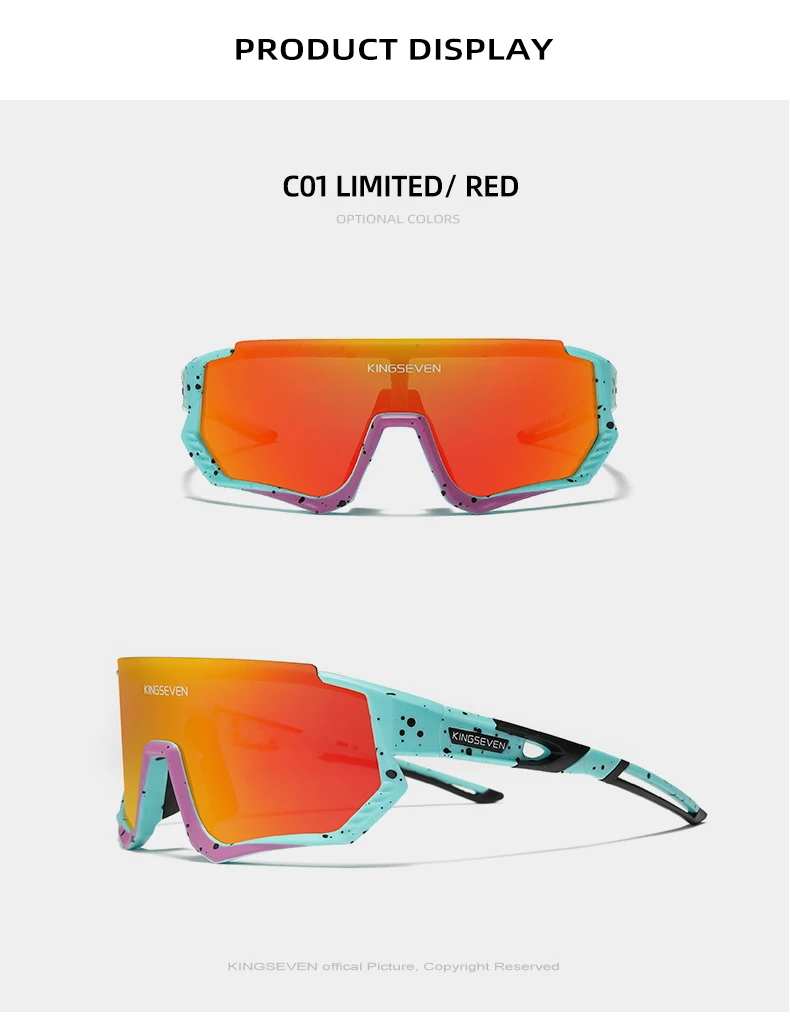 KINGSEVEN Radfahren Sonnenbrille Männer Frauen Mtb Fahrrad Brille UV400 Polarisierte Angeln Schutz Brillen Photochrome Fahrrad Brille – Detail 10