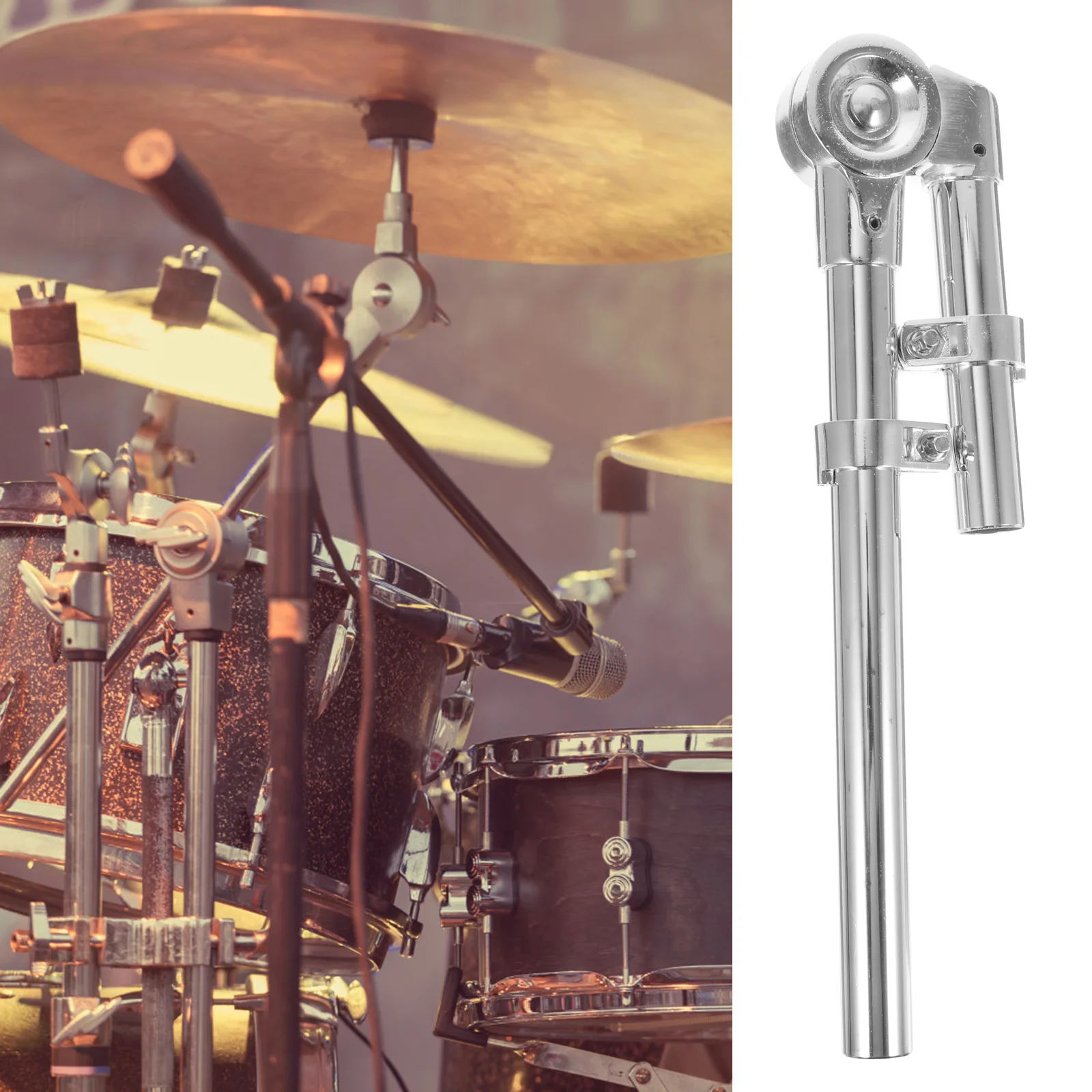 Drum Water Pipe Suspension Part Stand for Tom Mount Display Percussion Instrument Silver