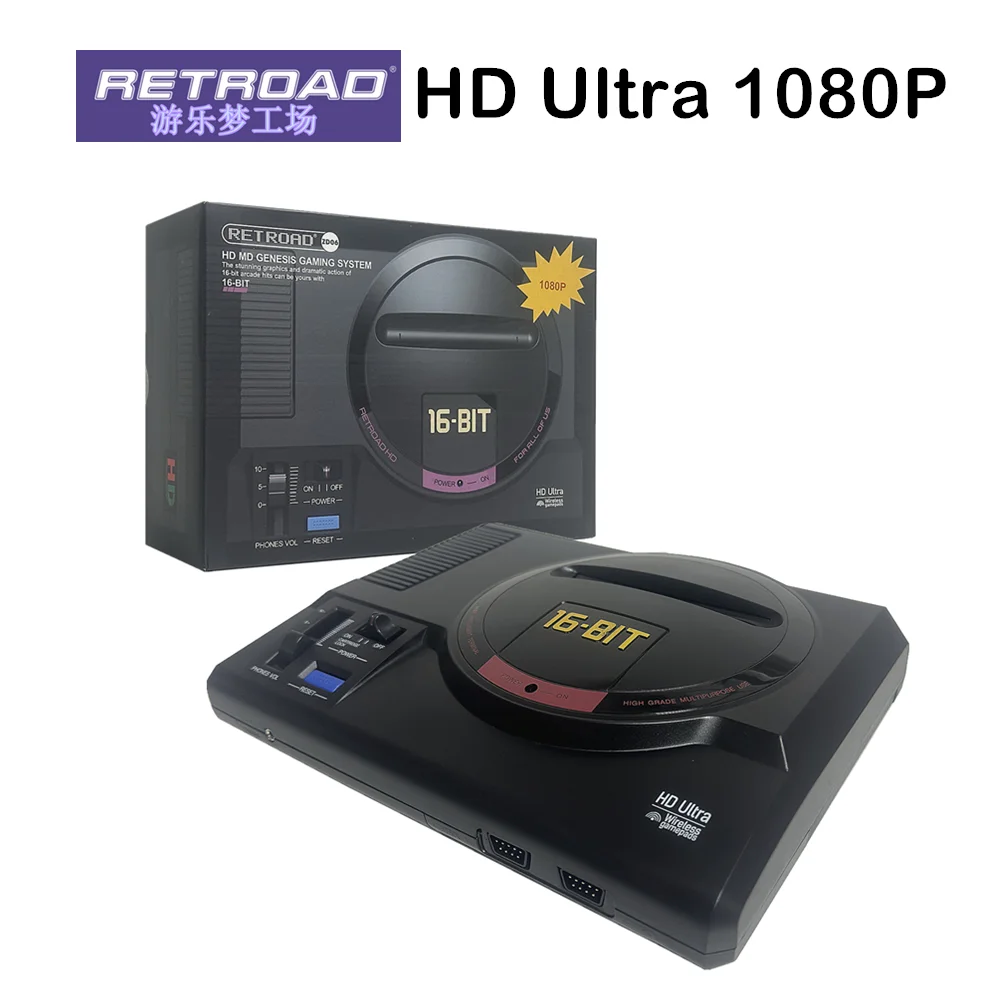 جديد لـ RETROAD HD Ultra 1080P لنظام Genessis Mega Drive Play NTSC / PAL خرطوشة ألعاب الحجم الأصلي (يشمل 450 لعبة)