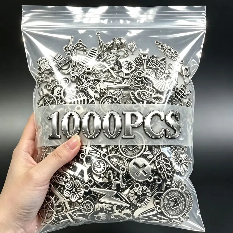 Bulk Lots Jewelry Making Mixed Smooth Tibetan Silver Alloy Charms Pendants DIY for Bracelet Necklace Jewelry Making and Crafting