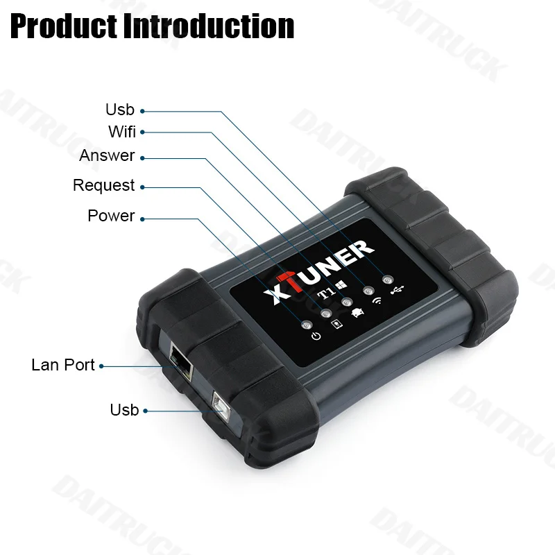 Xtuner T1 Heavy Duty Truck Diagnostic Scanner ABS Air-bag DPF OBD2 Scanner for Trucks Diesel With 8 Inch WIN10 OBD2 Autoscaner