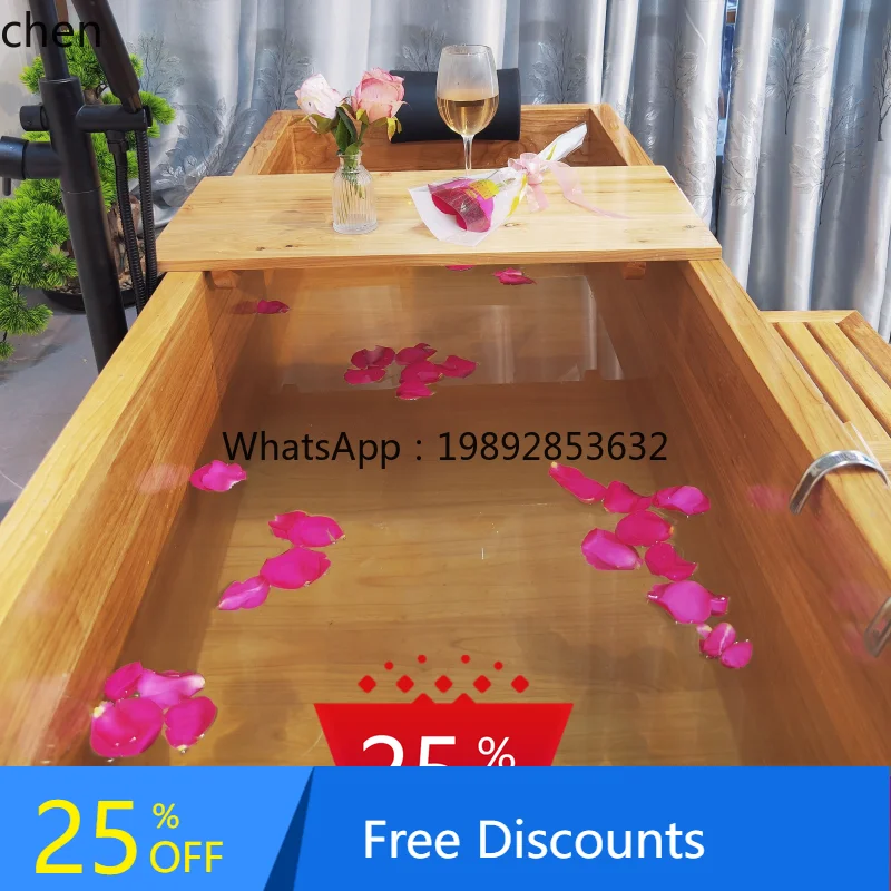 

AA Clubhouse Oak Barrel Household Solid Wood Bathtub Wooden Bath Barrel Beauty Salon Bath Barrel