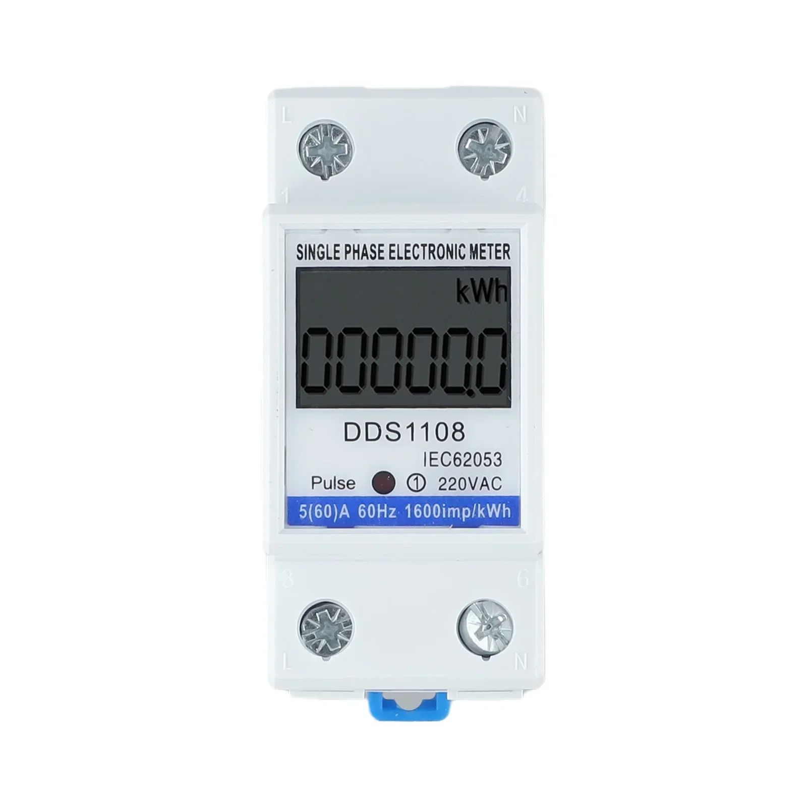 LCD Single Phase Electric Energy Meter KWH AC Rail-type Intelligent Digital Display Watt-Hour Meter 220V 60A Switch Breaker