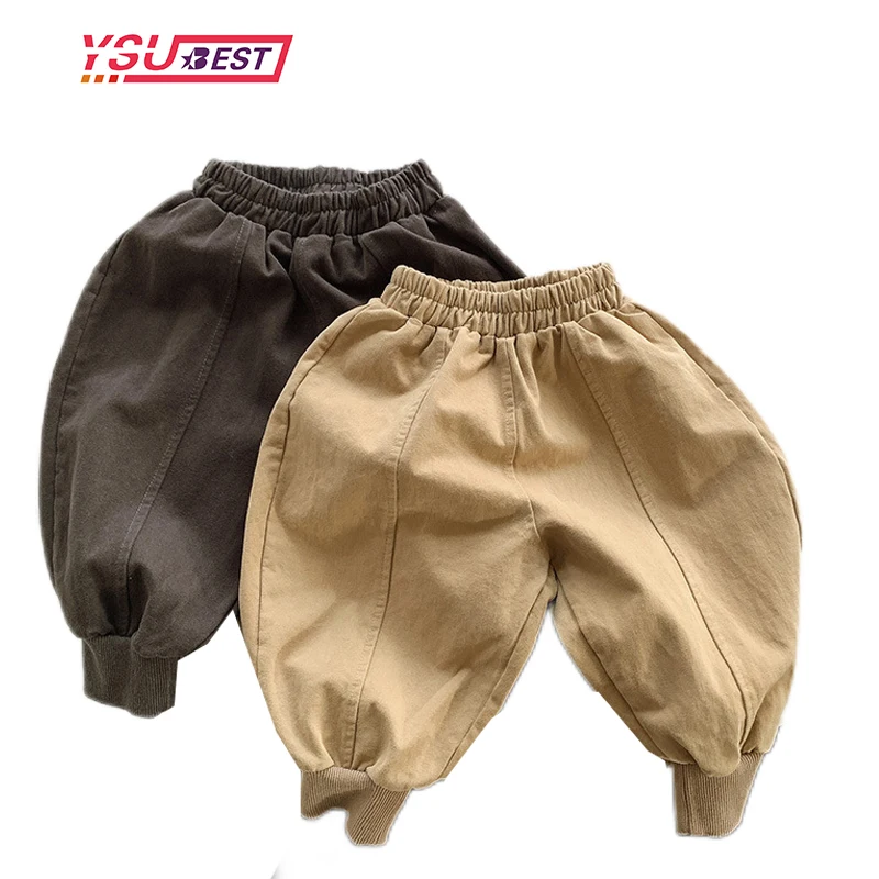 

2023 Fashion Spring Autumn Boys Girls 1-6 Years Trousers NEW Slacks Cotton Trousers Toddler Baby Casual Solid Color Long Trouser