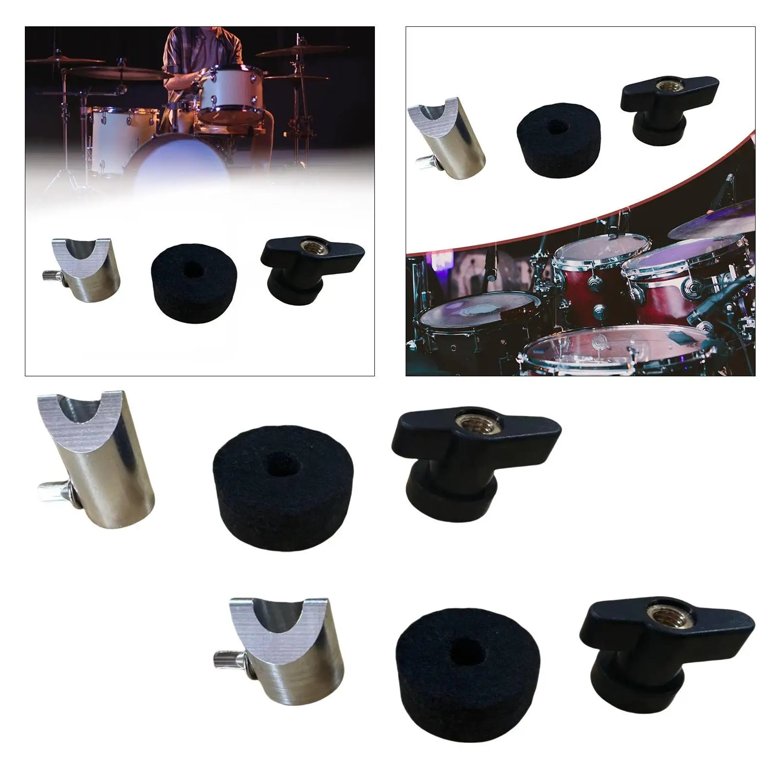 Cymbal Accessories Drum Set, Hardware, Professional Portable Easy to Install Cymbal Stand Felt Felt Pads,