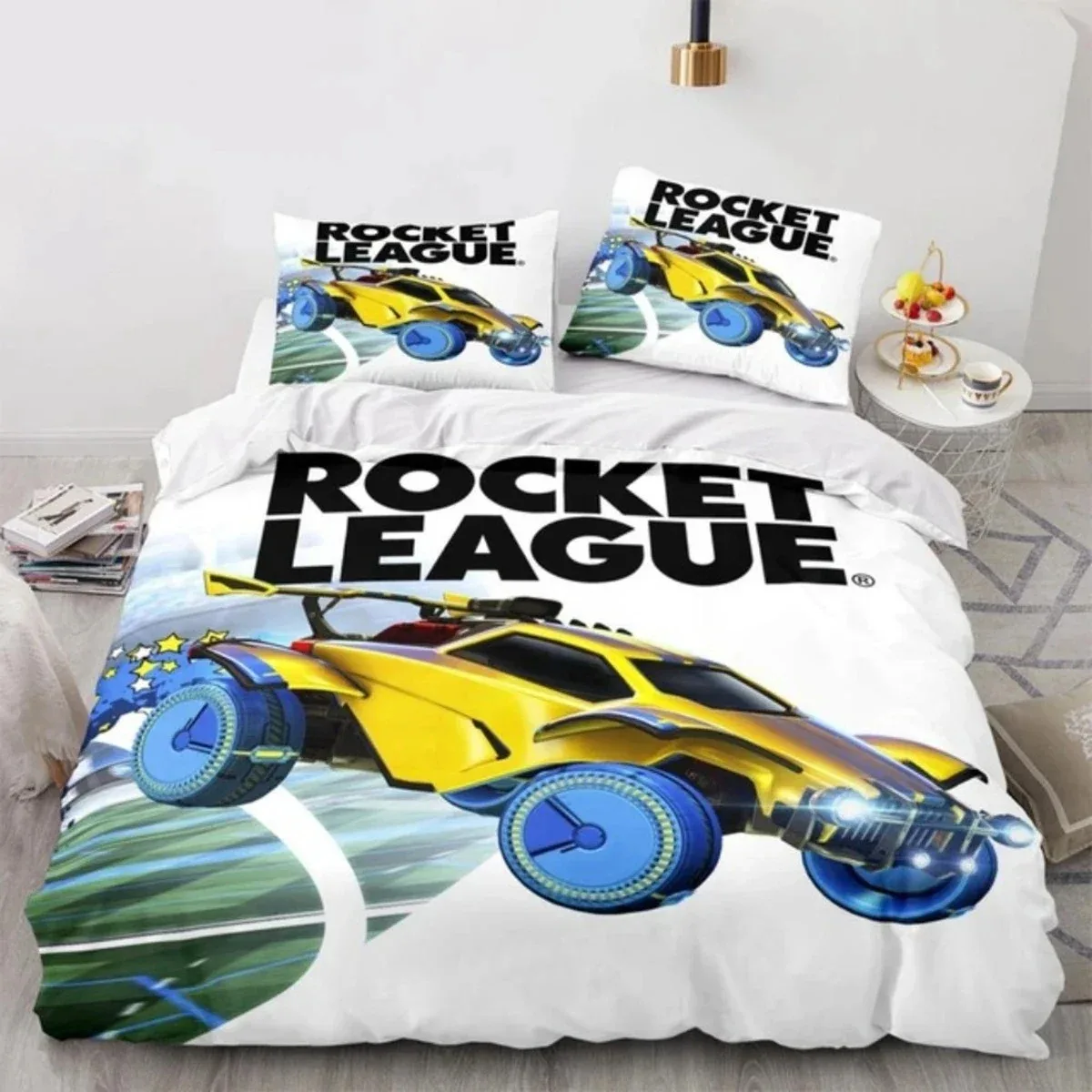 

3D Print Game League Rocket Bedding Set Boys Girls Twin Queen Size Duvet Cover Pillowcase Bed Kids Adult Home Textileextile