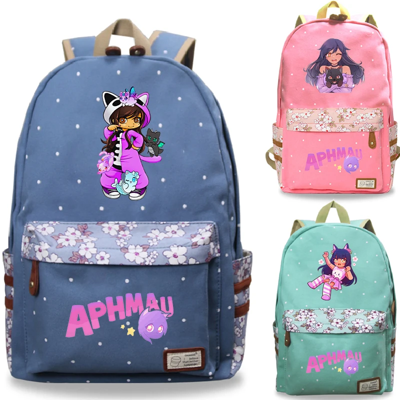 

Anime Aphmau Backpack Cute Cat School Bags Laptop Rucksack Travel Back Pack For Teenage Girls Bookbag Women Harajuku Knapsack