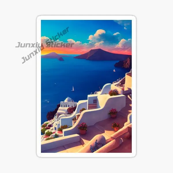 SANTORINI GREECE Scenic Travel Car Sticker Vinyl Self-Adhesive Decorative Decal
