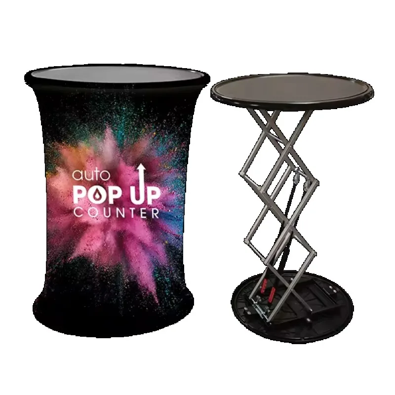 High Quality Trade Show Exhibition Foldable Aluminum Alloy Frame Pop Up Counter Promotion Table DisplayL80*W40*H98 CM