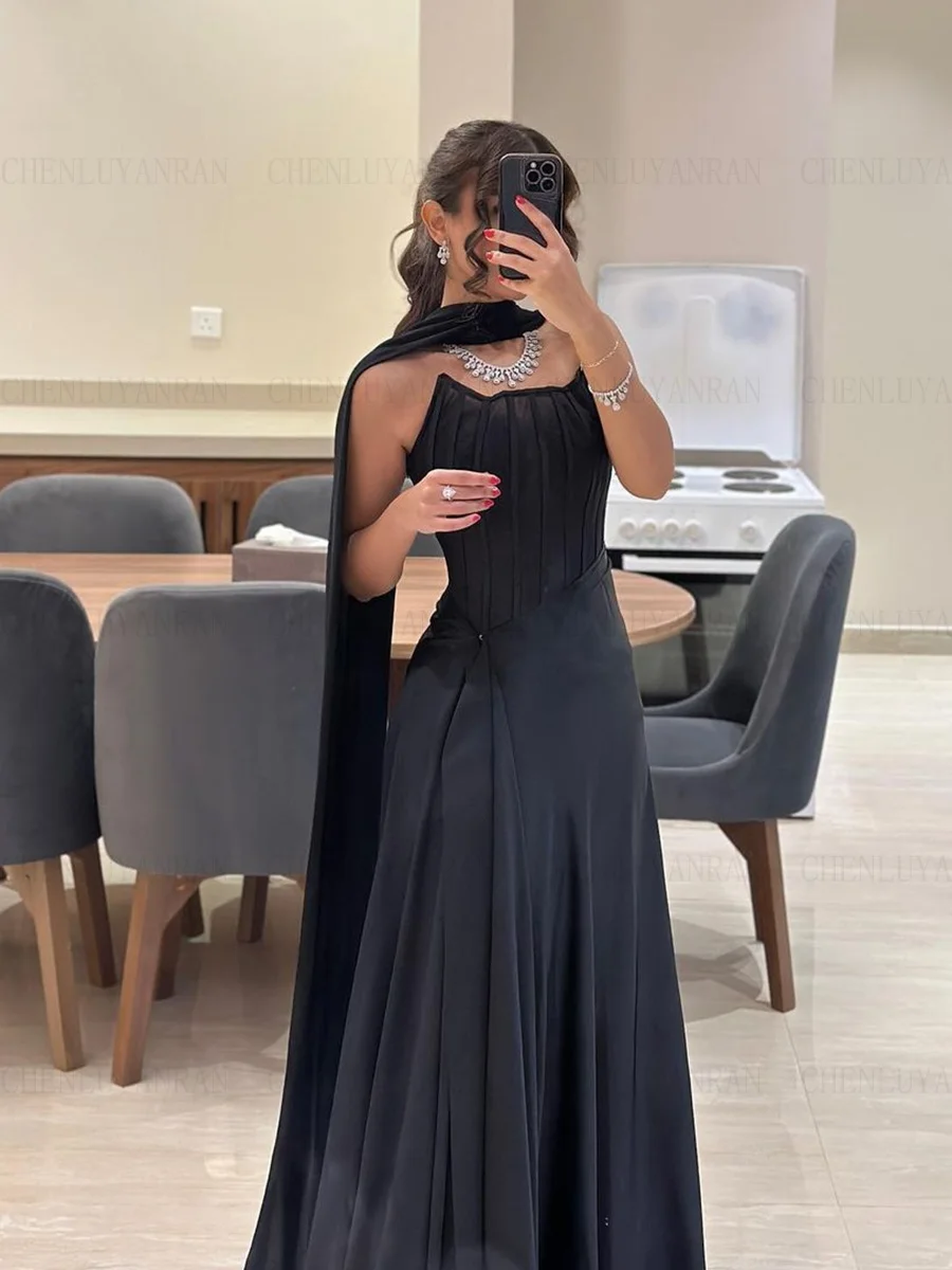 Strapless Black Formal Occasion Dresses 2025 Customized Long Ball Gowns Zipper A-line Sexy Evening Party Gowns فساتين الحفلات