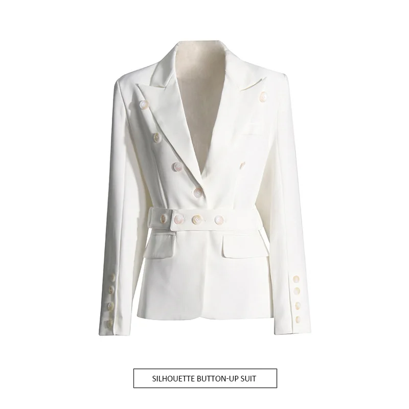 Temperamento stile pendolare vita con lacci abito sottile nuova silhouette pulsante di giunzione giacca decorativa da donna kta이